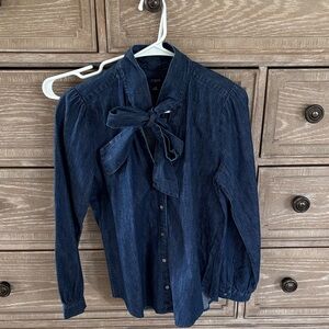 J Crew Blouse with Bow Tie